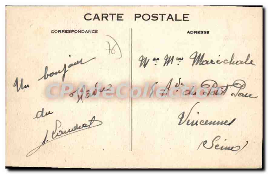 CPA Le Havre Un Beau Coin De La Falaise Hostellerie — Verso