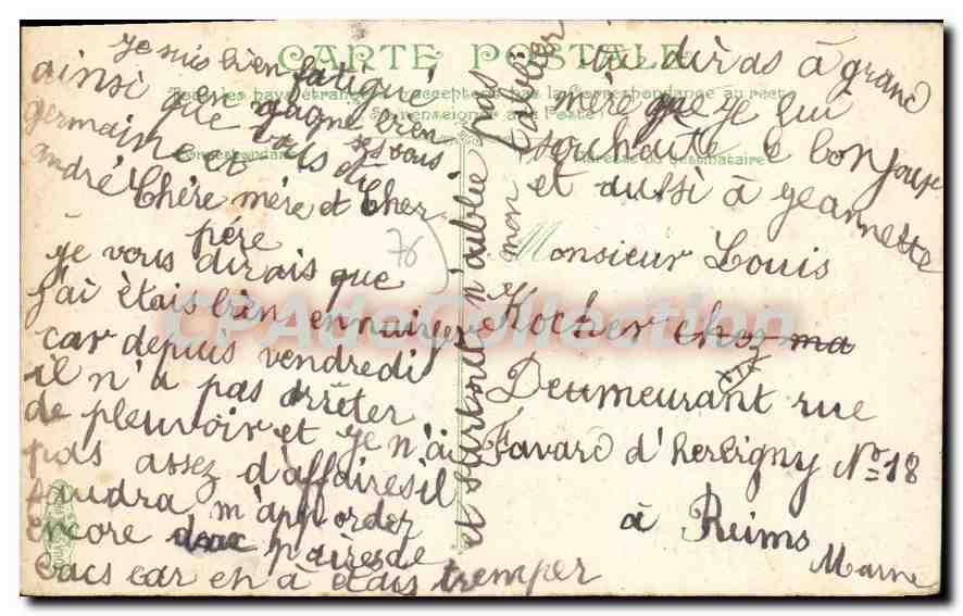 CPA Le Havre Le Pont Notre Dame — Rückseite