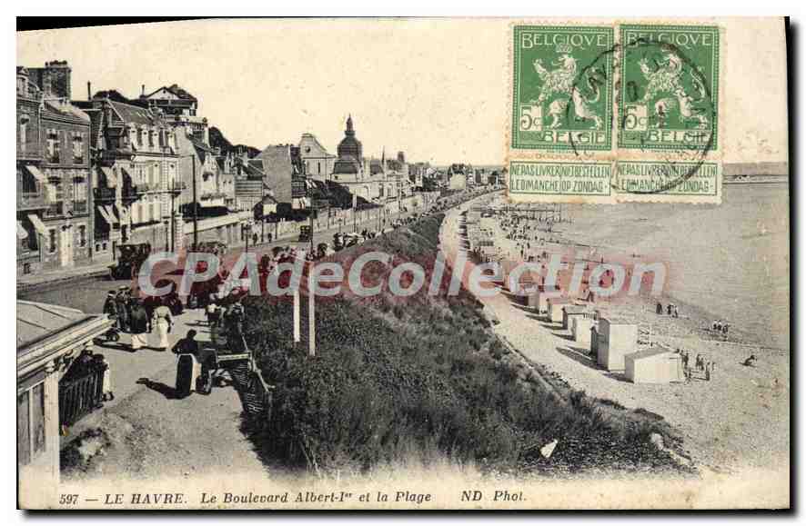 CPA Le Havre Le Boulevard Albert 1er Et La Plage