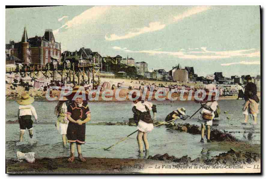 CPA Le Havre La Villa Dufayel Et La Plage Marie-Christine