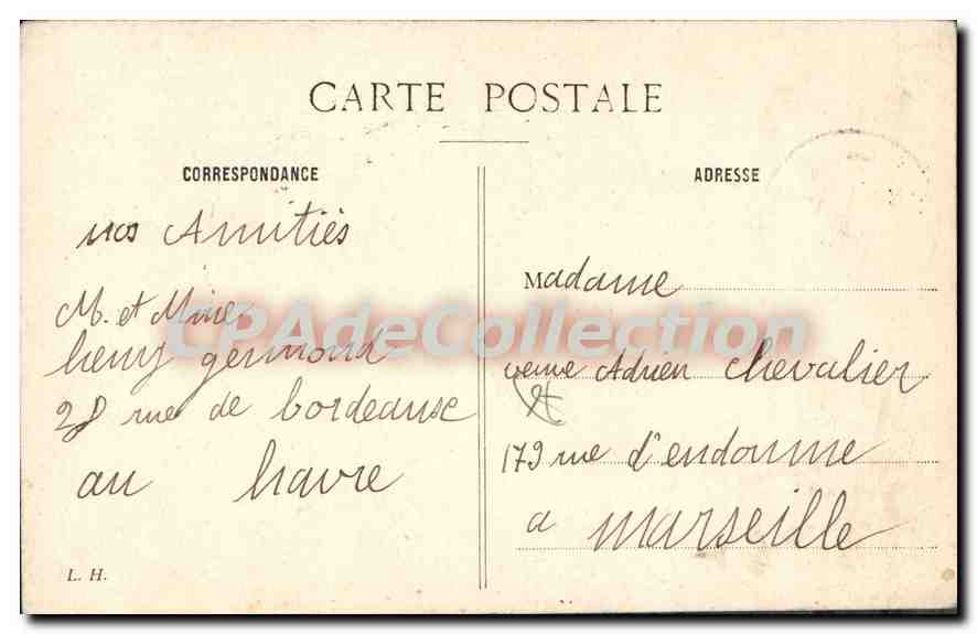 CPA Le Havre — Verso