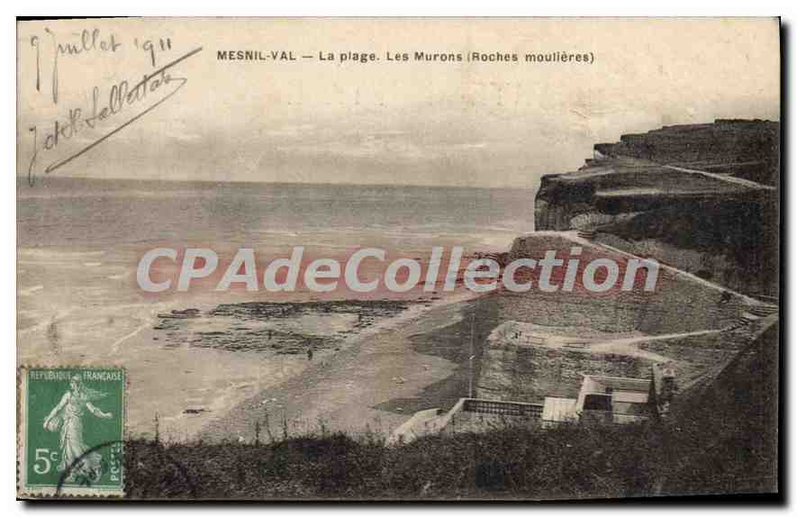 CPA Mesnil Val La Plage Les Murons roches moulières