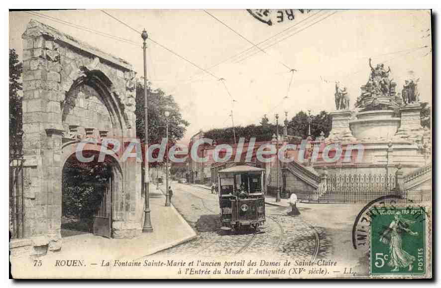 CPA Rouen La Fontaine Sainte Marie Et I'Ancien Portail Des Dames musée