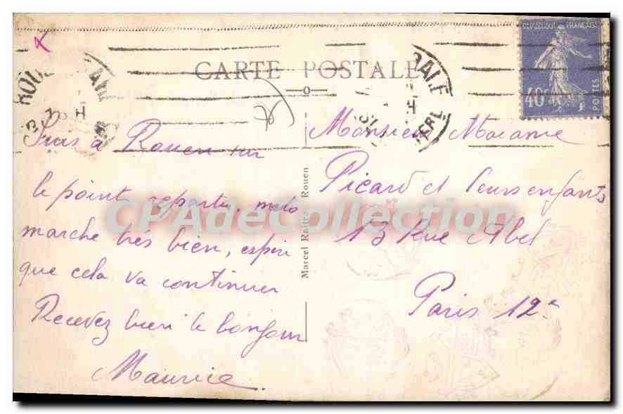 CPA Rouen Le Pont Transbordeur — Rückseite