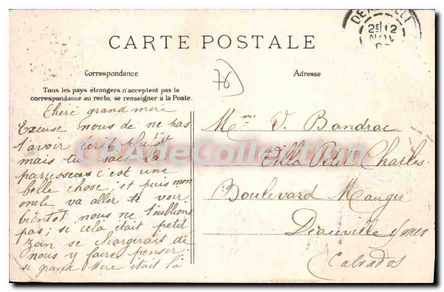 CPA Rouen La Route De Neufchatel — Rückseite