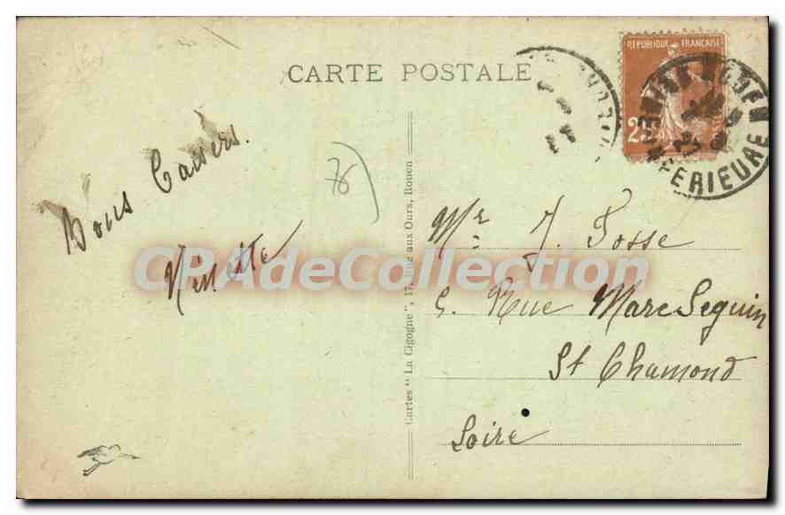 CPA Rouen Le Pot de chambre de la Normandie — Rückseite
