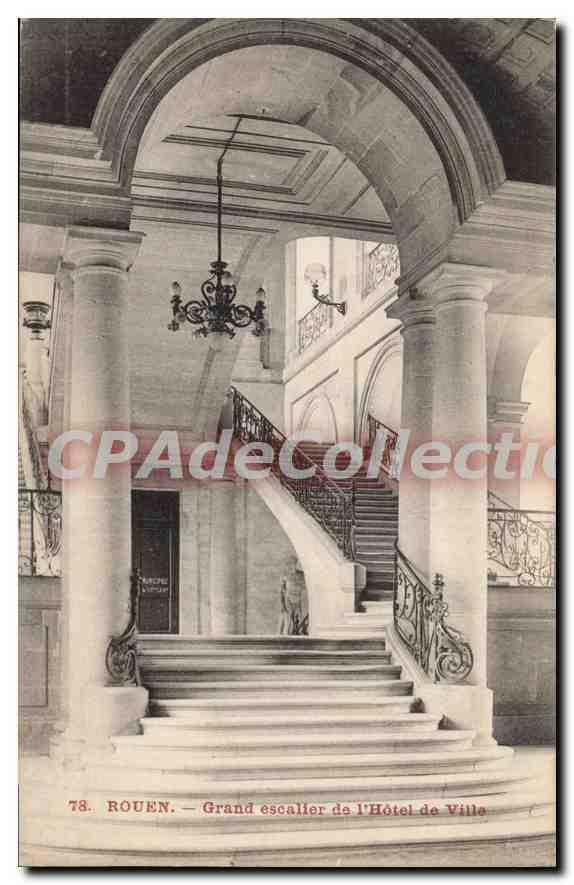 CPA Rouen Grand Escalier De I'Hotel De Ville