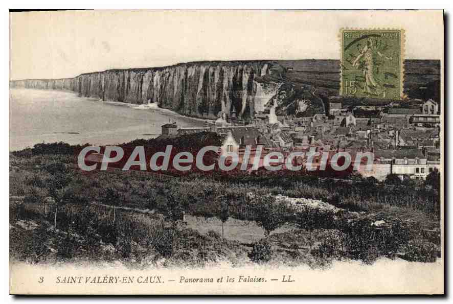 CPA Saint Valery En Caux Panorama Et Les Falaises