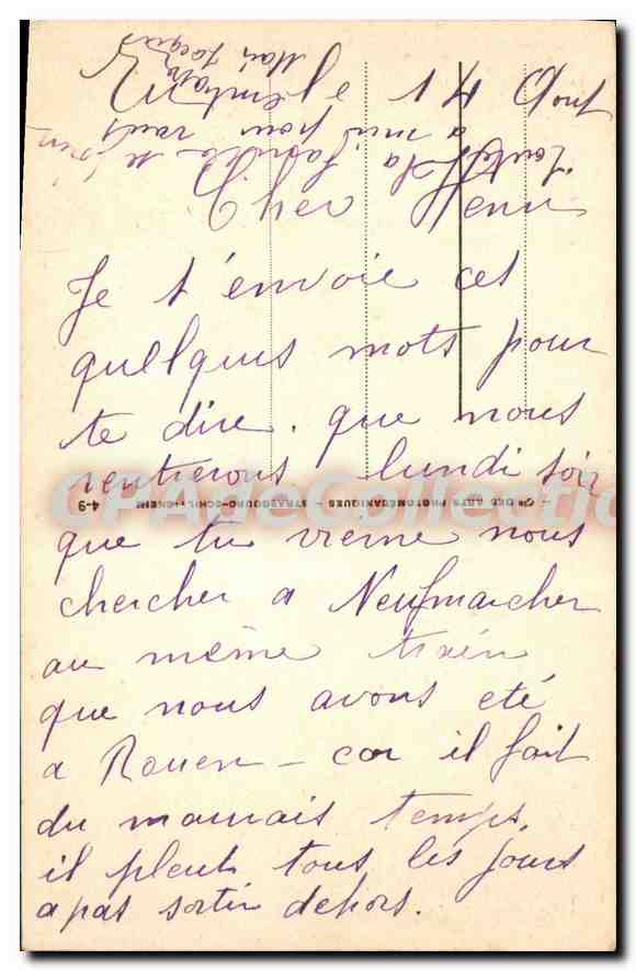 CPA Le Treport Le Quai François 1er — Rückseite