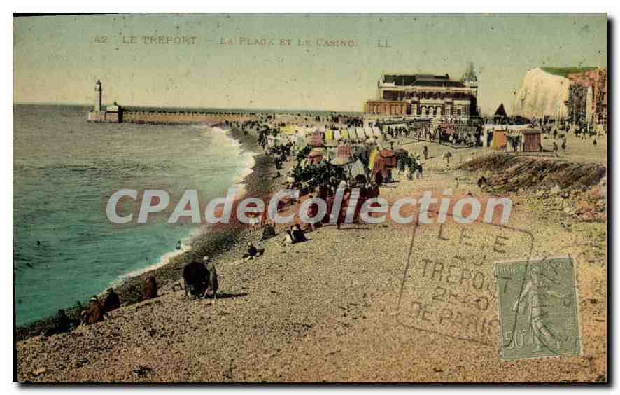 CPA Le Treport La Plage Et Le Casino