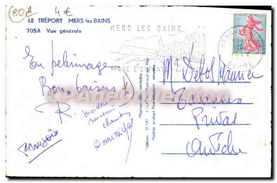 CPA Le Treport Mers Les Bains vue générale — Rückseite