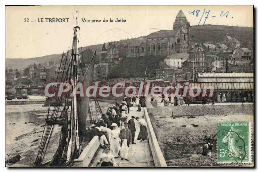 CPA Le Treport Vue Prise De La Jetee