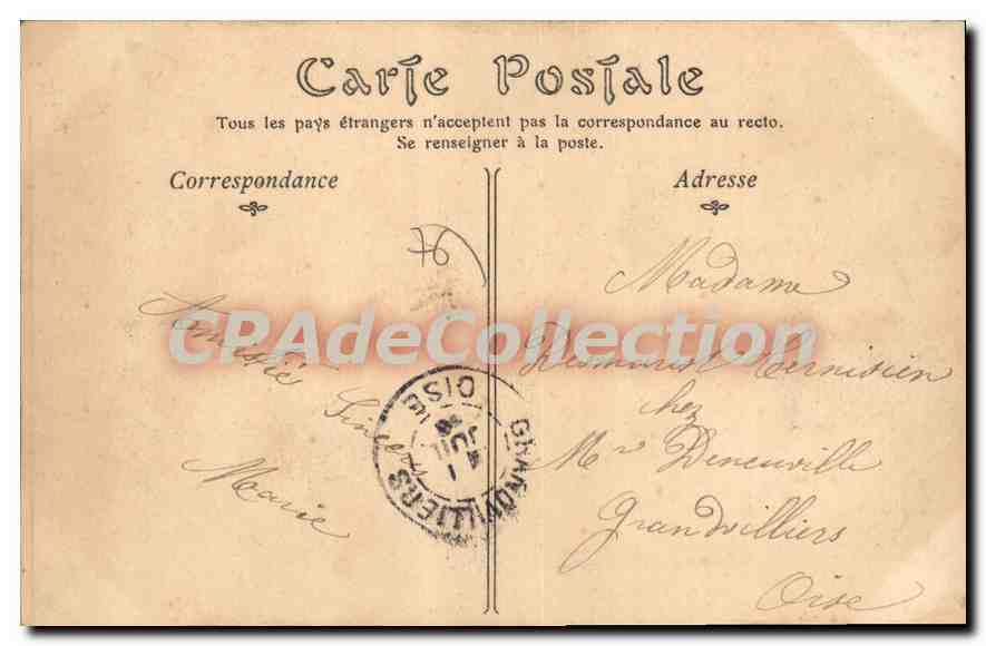 CPA Le Treport Rue De I'Hotel De Ville — Rückseite