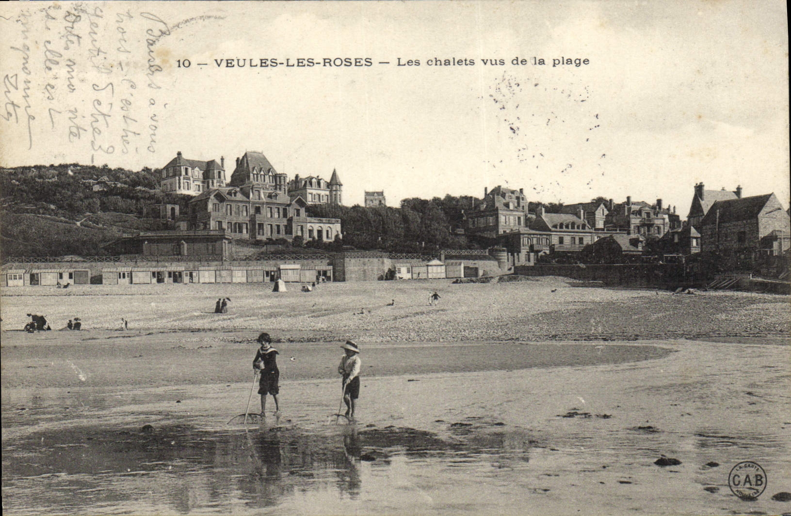 CPA Veules Les Roses Les Chalets Vus De La Plage