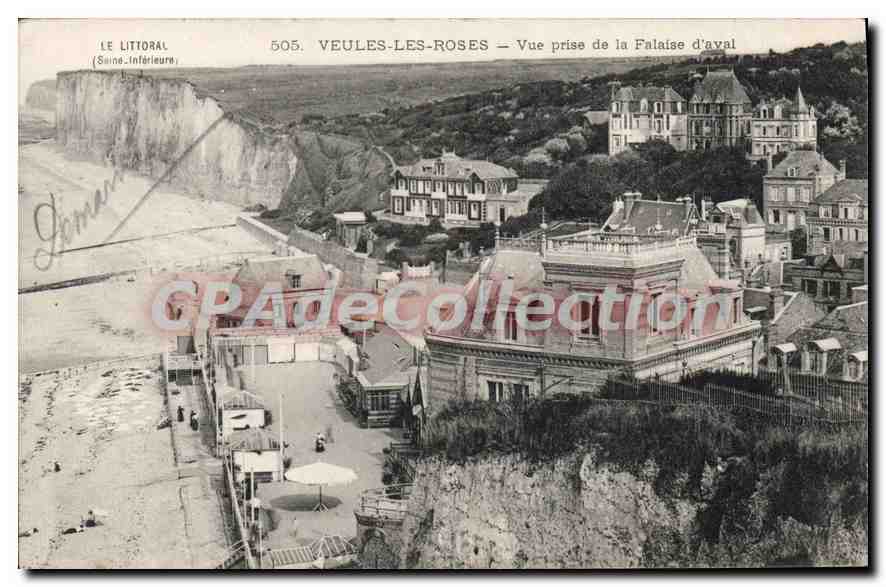 CPA Veules Les Roses Vue Prise De La Falaise D'Aval