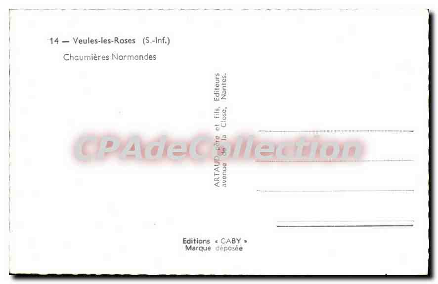 CPA Veules Les Roses Chaumieres Normandes — Rückseite