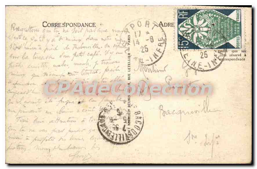 CPA Yport Les Bains Et Les Villas — Rückseite