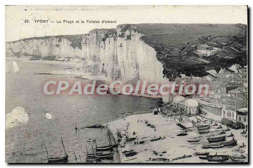 CPA Yport La Plage Et La Falaise D'Amont