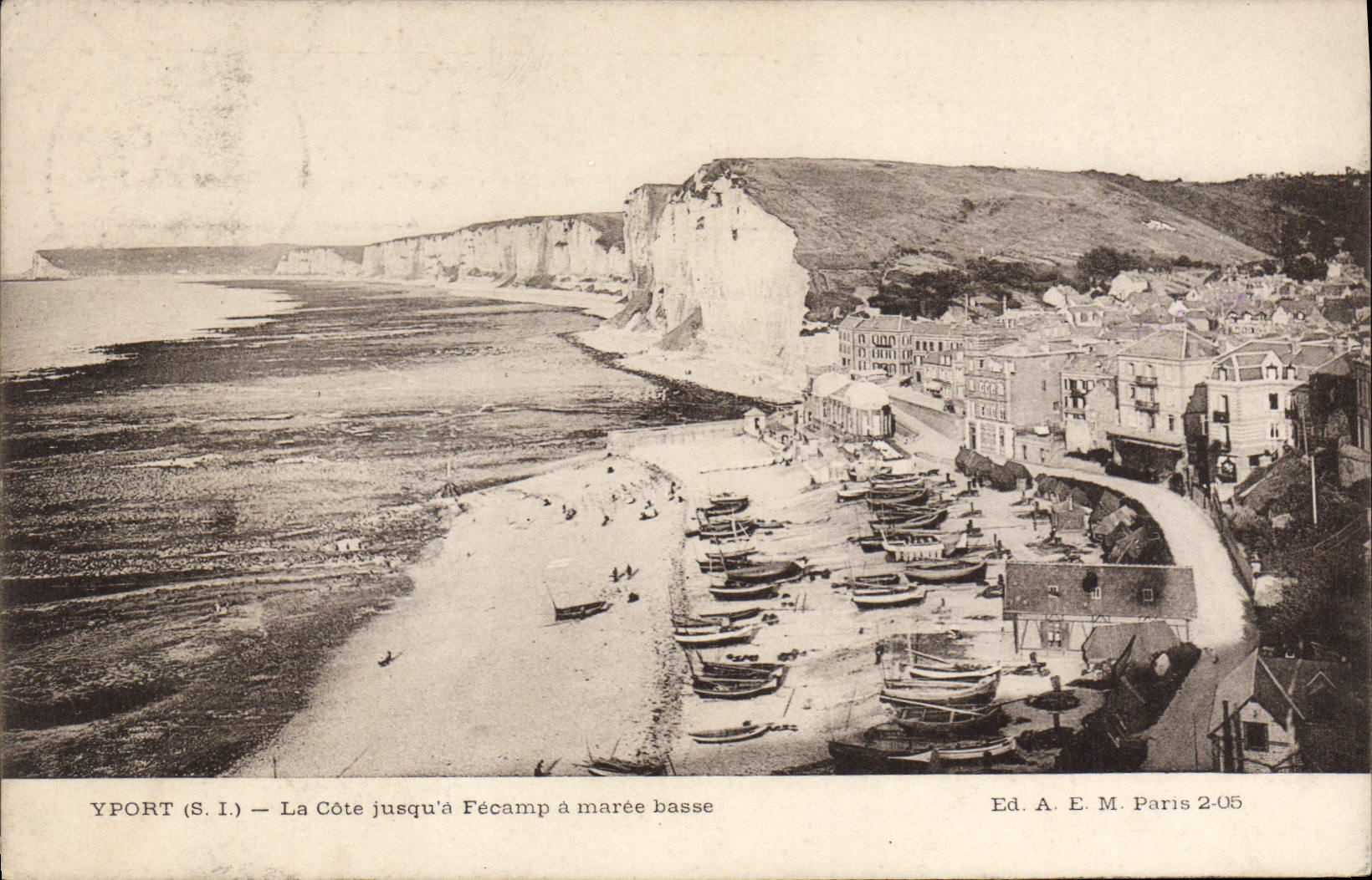 CPA Yport La Cote Jusque Fecamp A Maree Basse