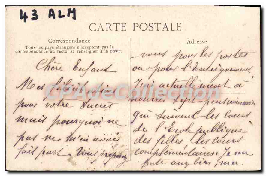 CPA Yvetot Ecole Communale Des Filles — Rückseite