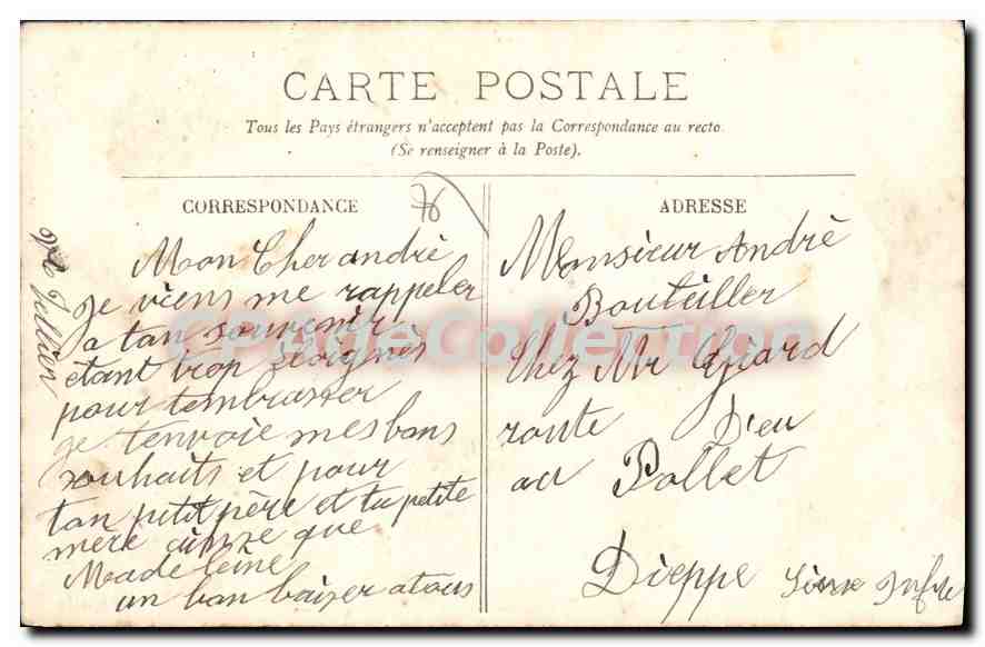 CPA Yvetot Monument Du Souvenir Français — Rückseite