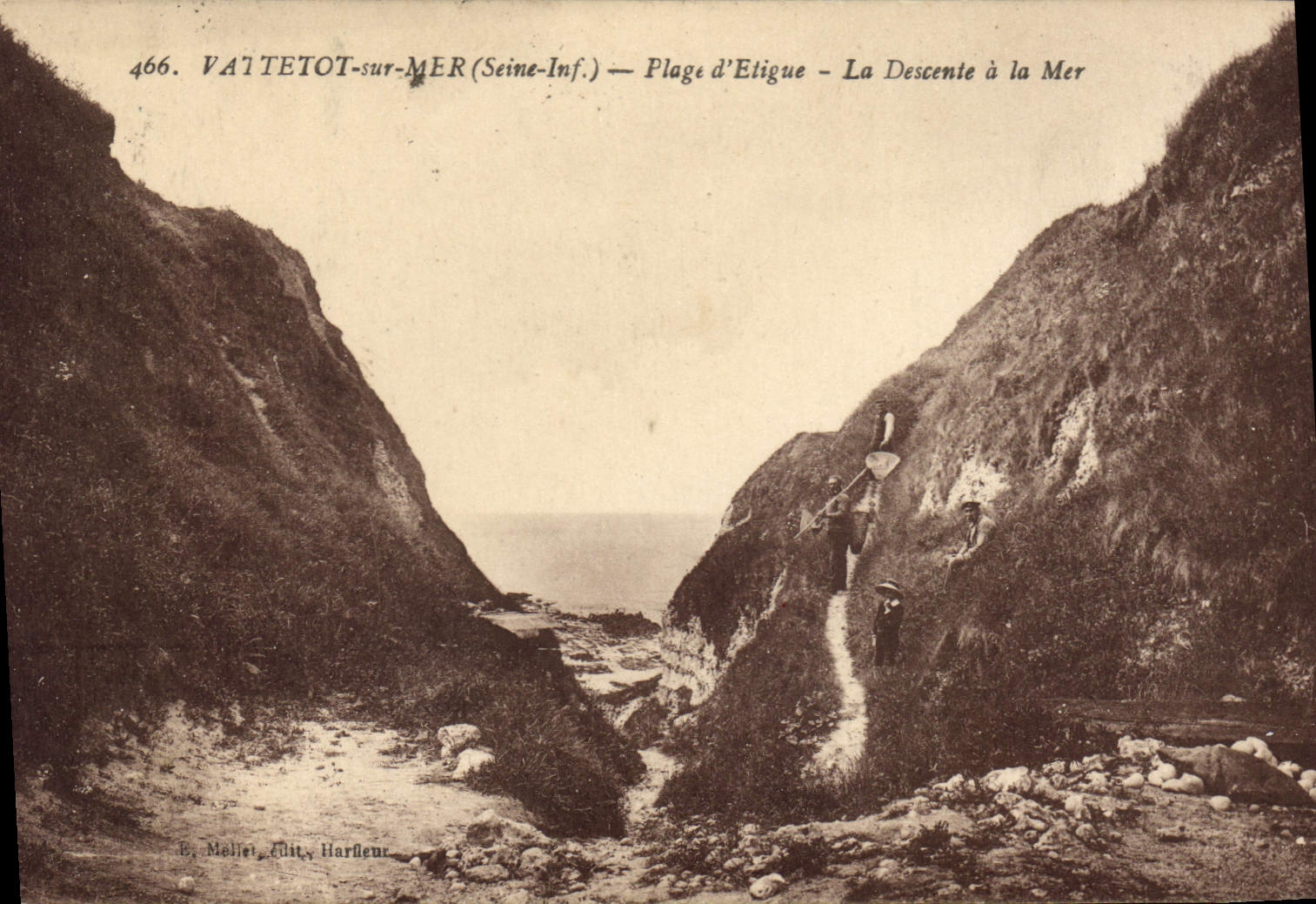 CPA Vattetot Sur Mer Plage D'Etigue La Descente A La Mer