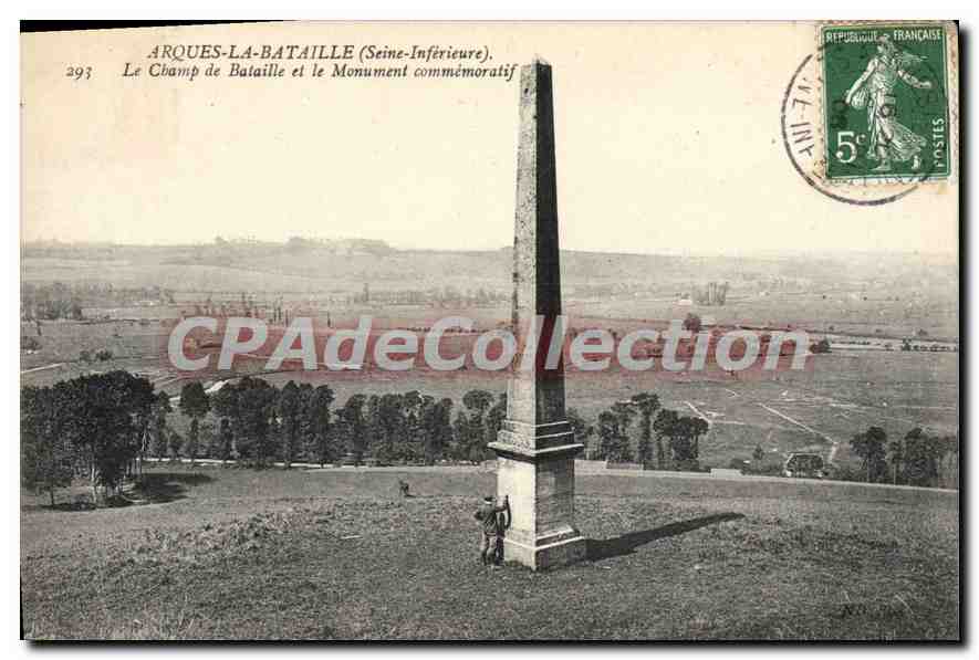 CPA Arques La Bataille Le Champ De Bataille Et Le Monument