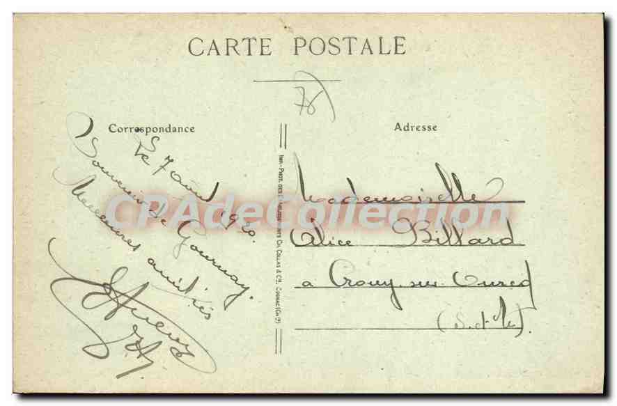 CPA Gournay En Bray La Place Nationale Et I'Enfree De la Rue Notre Dame — Rückseite