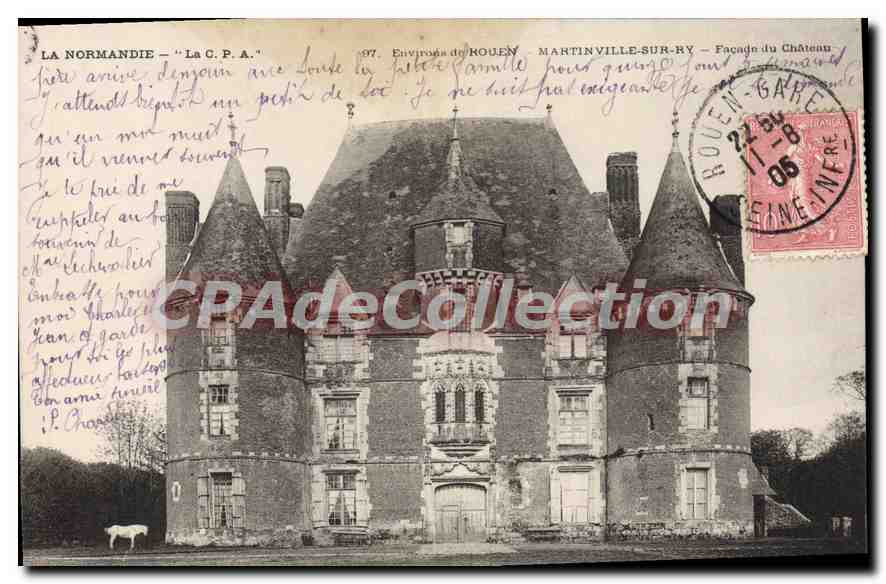CPA Rouen Martinville Sur Ry Facade Du Château