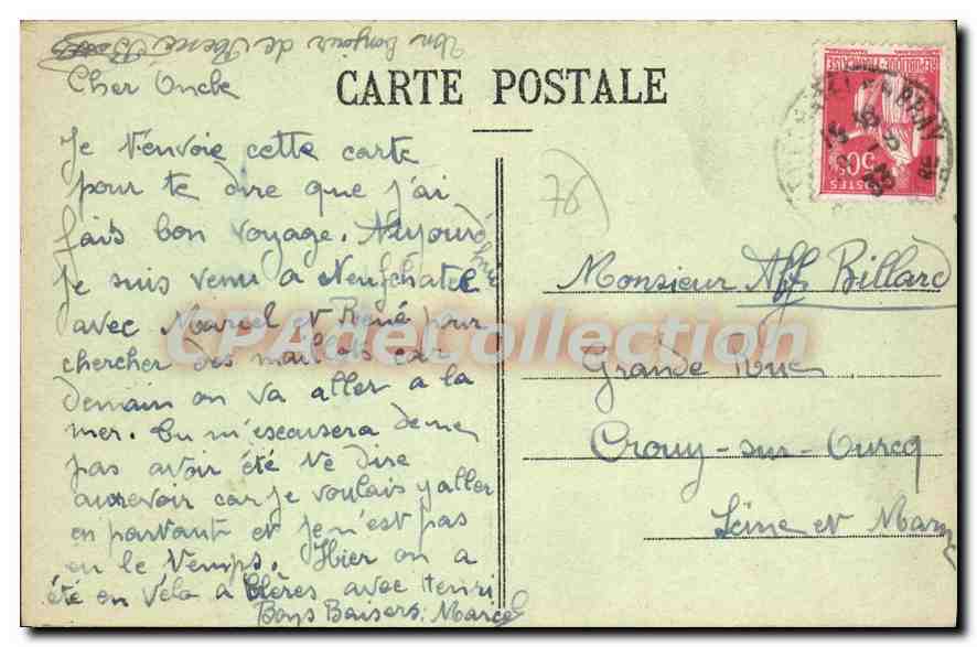 CPA Neufchatel En Bray Vue Generale Prise Du Mont Ricard — Rückseite