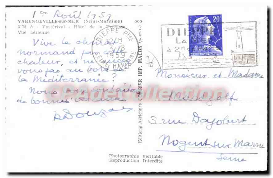 Varengeville-sur-Mer — Vue aérienne de l'Hôtel de la Terrasse — Éditions Combier — Reverso