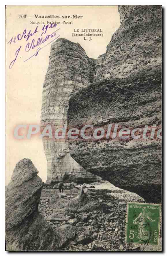 CPA Vaucottes Sur Mer Sous La Falaise D'Aval