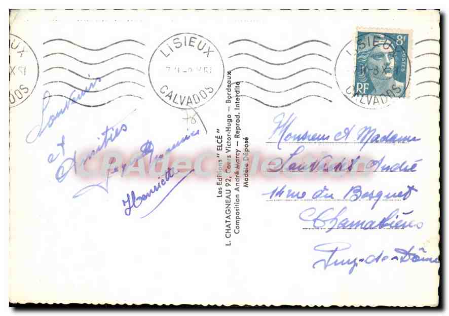 CPSM La Normandie manche — Rückseite
