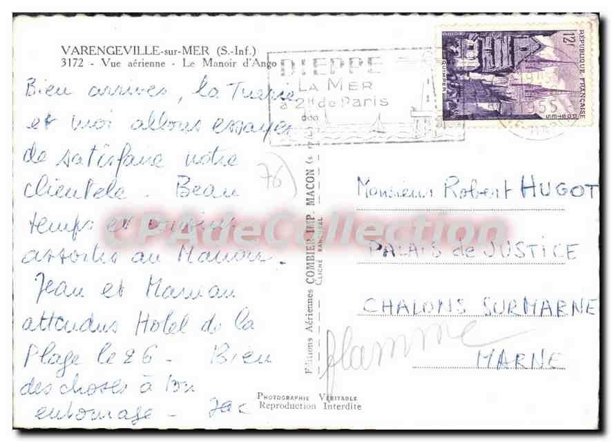 Varengeville-sur-Mer (S.-Inf.) — Vue aérienne — Le Manoir d'Ango — Éditeur : Filiations Aériennes Véritable — Rückseite