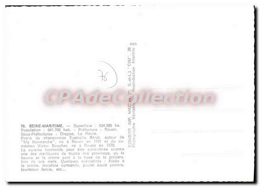 CPSM Seine Maritime rouen Sous Prefectures — Rückseite