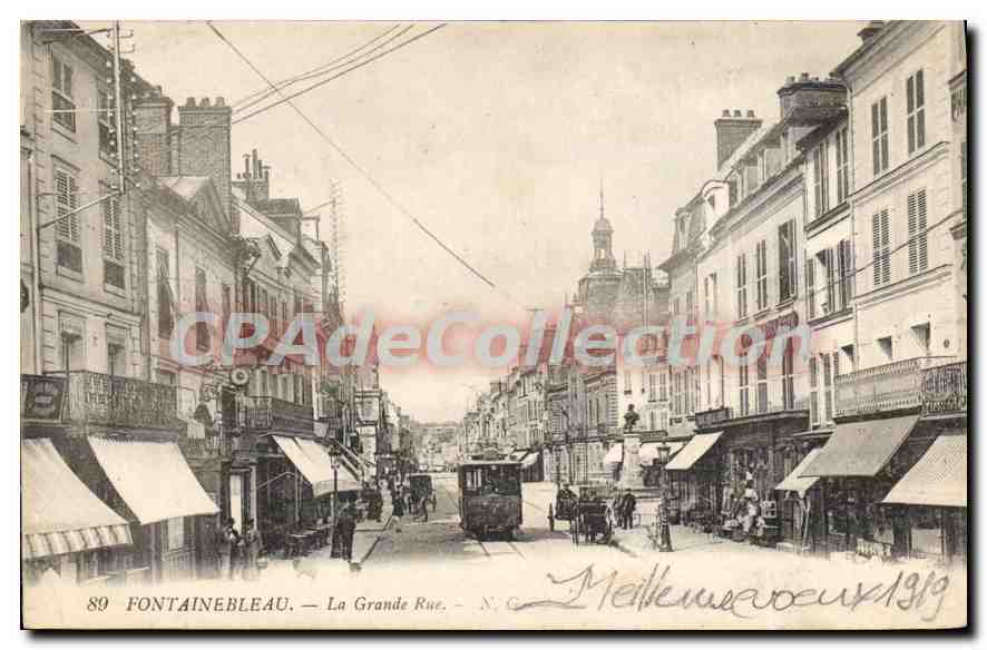 Fontainebleau — La Grande Rue — N.C. — Buoni auguri 1919