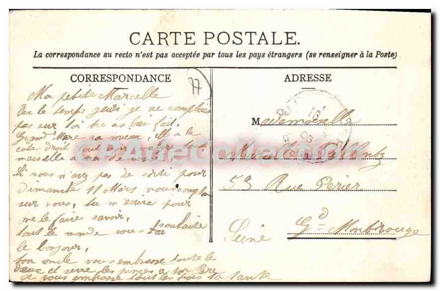 CPA Lagny La Marne Aux Vallieres — Rückseite