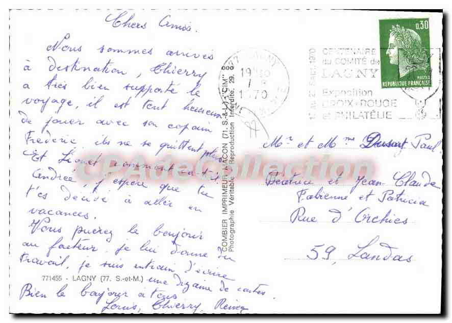 CPSM Lagny vues diverses — Verso