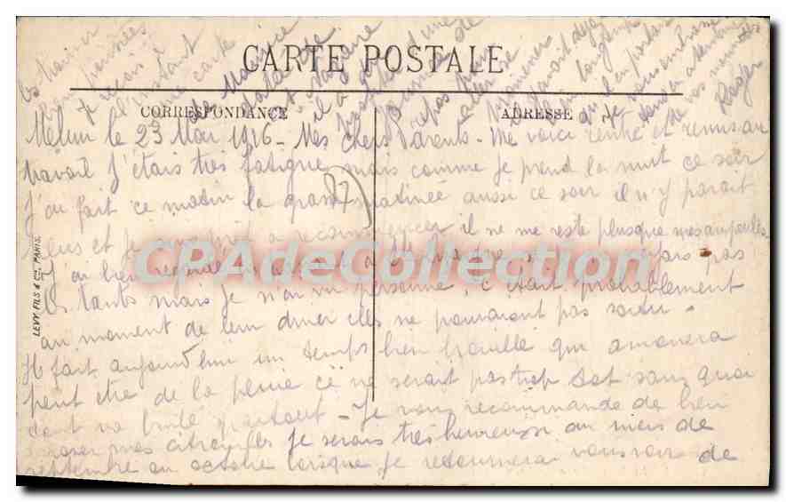 CPA Melun Square Chapu — Rückseite