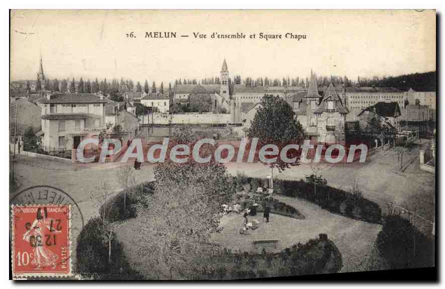 CPA Melun Vue D'Ensemble Et Square Chapu