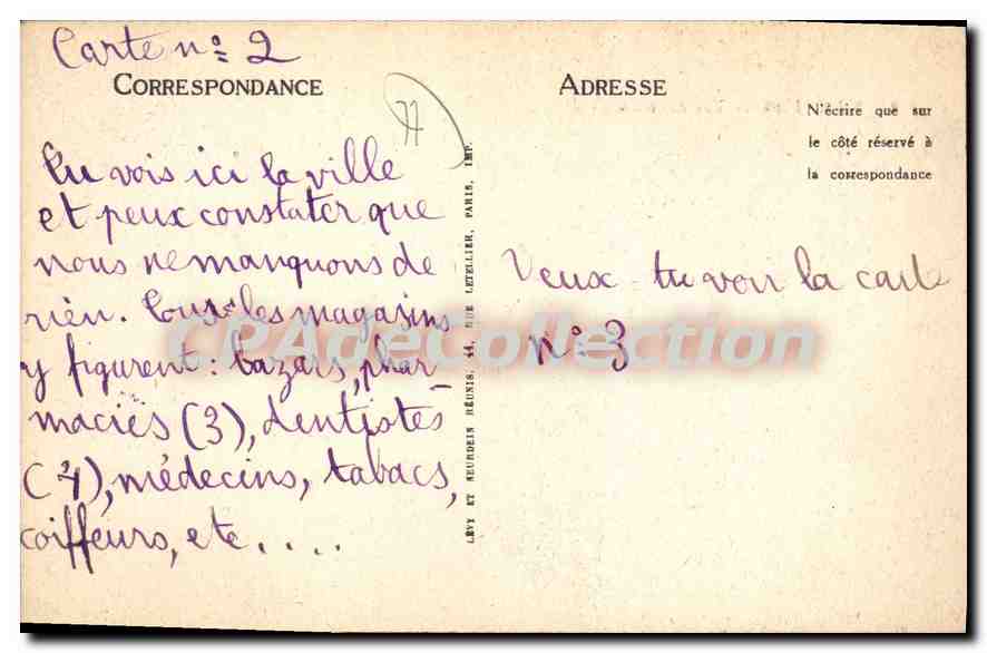 CPA Nemours Vue Generale — Verso