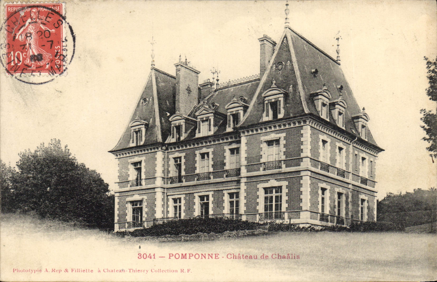 Pomponne — Château de Chaâlis — Phototypié A. Rep & Filliette à Château-Thierry Collection R.F.