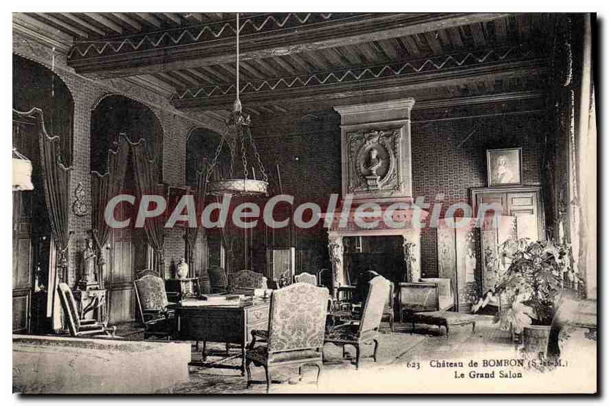 Château de BOMBON (S.-et-M.) — Le Grand Salon — Photo Edit. E. Nigonn, Nigonn, Seine-et-Marne