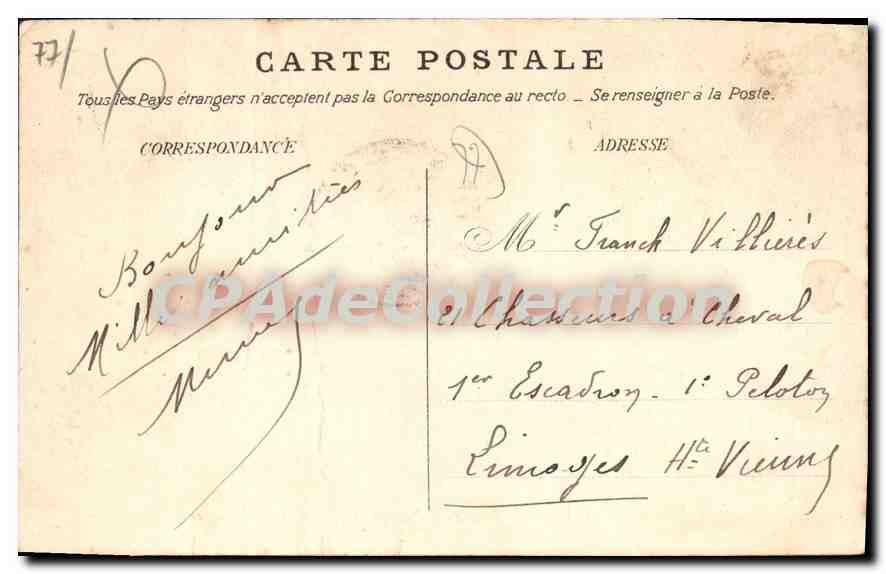 Avon-Fontainebleau — Campamento de infantería — editor CPAP 296 — Reverso