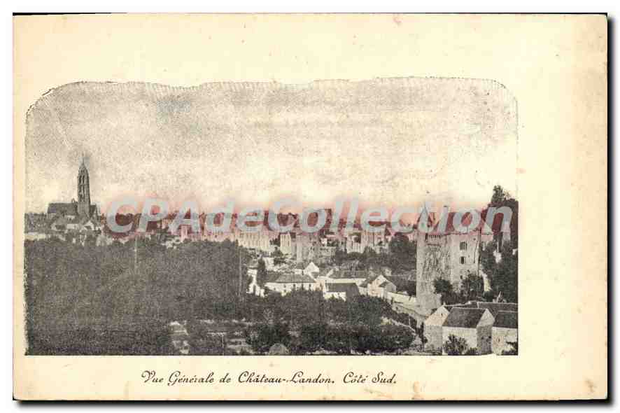 Vue Générale de Château-Landon, Côté Sud — CPAdeCollection