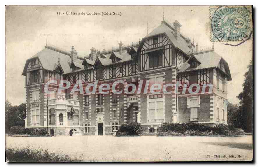 Château de Coubert (Côté Sud) — vue architecturale — Thibault, édit., Melun - Recto