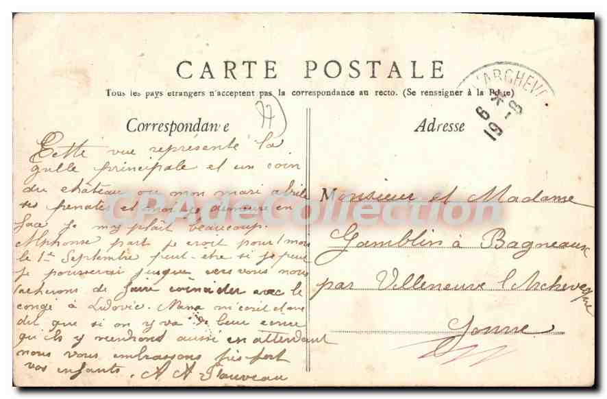 CPA Le Mee Chateau Des Carrieres Où Est Né Chapu — Rückseite