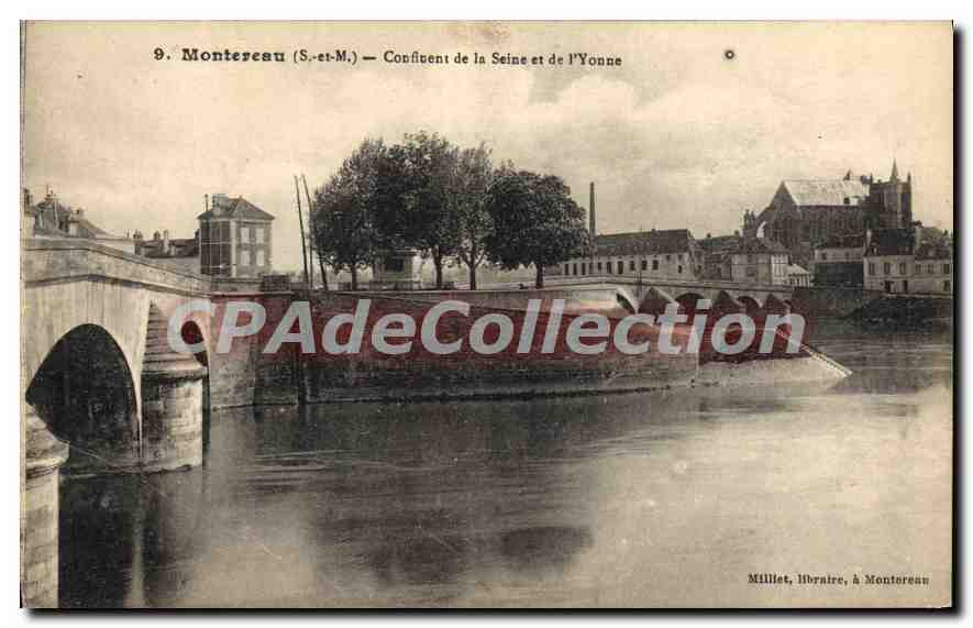 Montereau (S.-et-M.) — Confluent de la Seine et de l'Yonne — Milliet, libraire, à Montereau