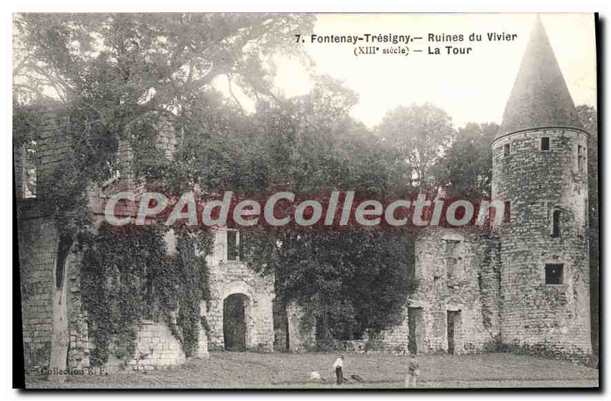 CPA Fontenay Tresigny Ruines Du Vivier La Tour