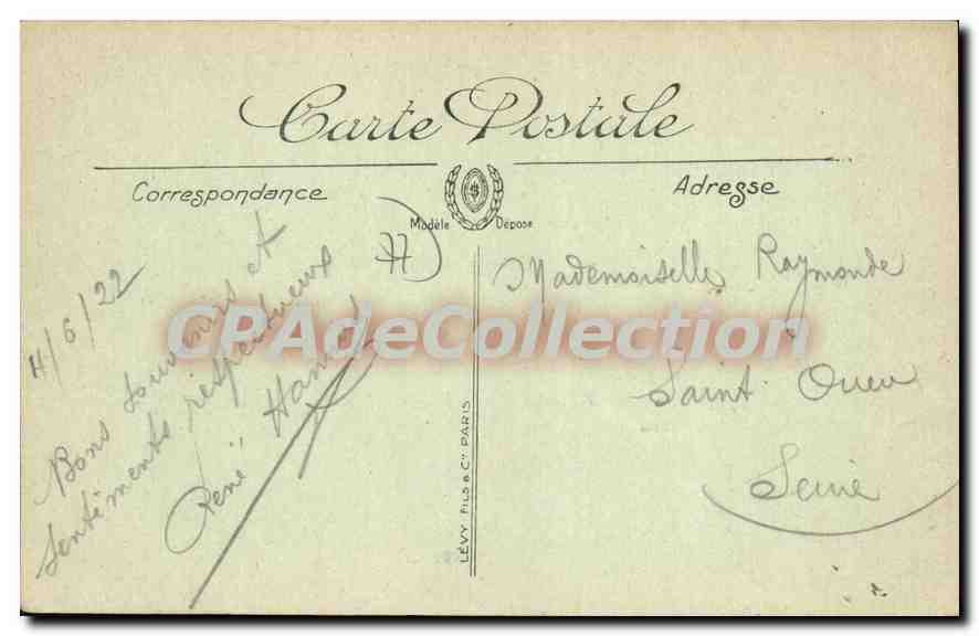 CPA Bois Le Roi Brolles L'Entree Du Chateau — Back